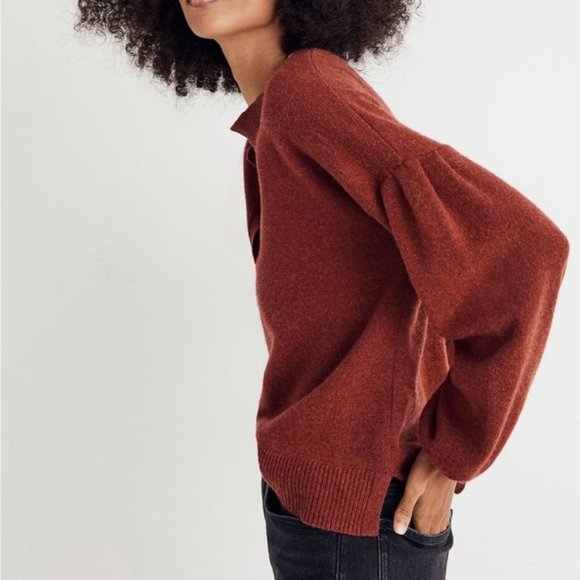 Madewell Wiltshire V-Neck Pullover Wool Blend Sweater in Size M - Picture 2 of 9